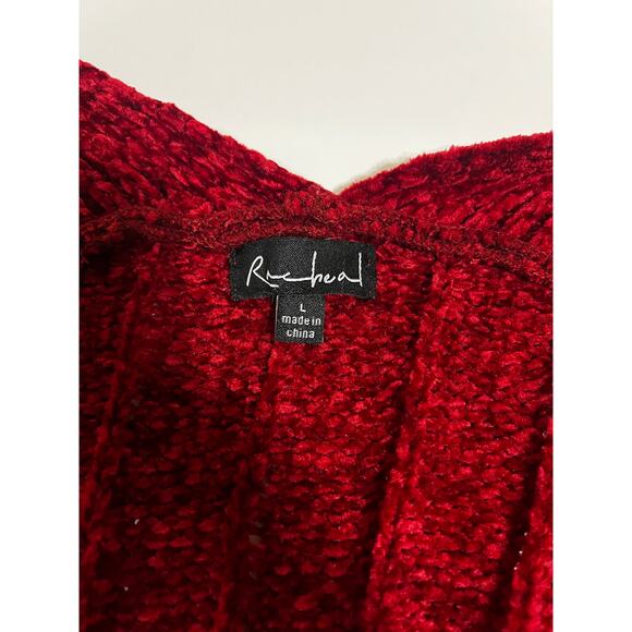Racheal Soft & Cozy Red Chenille Cardigan - Womens Size Large- EUC - Picture 3 of 7
